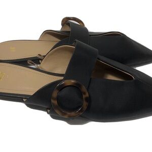 H&M Black Mules with Tortoise Shell Detail. Size 40